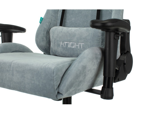 Кресло игровое Zombie VIKING KNIGHT Fabric серо-голубой Light-28 с подголов. крестов. металл Кресло игровое Zombie VIKING KNIGHT Fabric серо-голубой Light-28 с подголов. крестов. металл