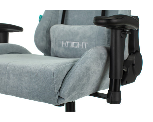 Кресло игровое Zombie VIKING KNIGHT Fabric серо-голубой Light-28 с подголов. крестов. металл Кресло игровое Zombie VIKING KNIGHT Fabric серо-голубой Light-28 с подголов. крестов. металл