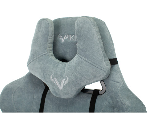 Кресло игровое Zombie VIKING KNIGHT Fabric серо-голубой Light-28 с подголов. крестов. металл Кресло игровое Zombie VIKING KNIGHT Fabric серо-голубой Light-28 с подголов. крестов. металл