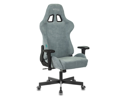 Кресло игровое Zombie VIKING KNIGHT Fabric серо-голубой Light-28 с подголов. крестов. металл Кресло игровое Zombie VIKING KNIGHT Fabric серо-голубой Light-28 с подголов. крестов. металл