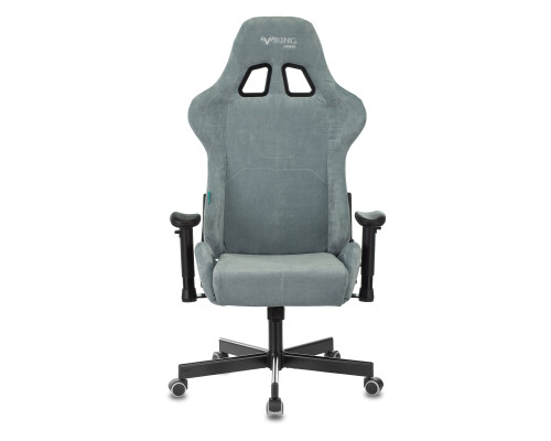 Кресло игровое Zombie VIKING KNIGHT Fabric серо-голубой Light-28 с подголов. крестов. металл Кресло игровое Zombie VIKING KNIGHT Fabric серо-голубой Light-28 с подголов. крестов. металл