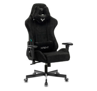 Кресло игровое Zombie VIKING KNIGHT Fabric черный Light-20 с подголов. крестов. металл