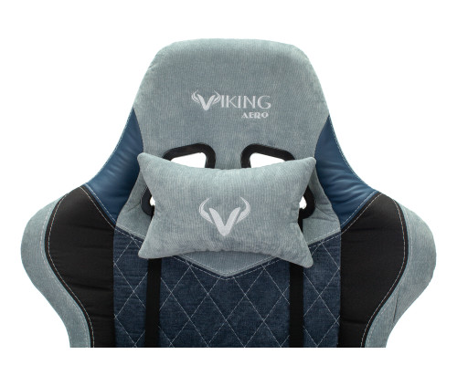 Кресло игровое Zombie VIKING 7 KNIGHT Fabric голубой текстиль/эко.кожа с подголов. крестов. металл Кресло игровое Zombie VIKING 7 KNIGHT Fabric голубой текстиль/эко.кожа с подголов. крестов. металл