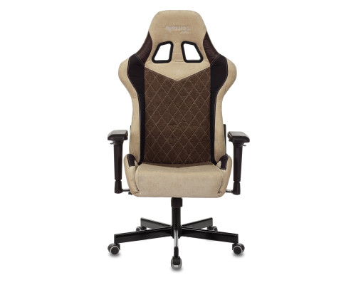 Кресло игровое Zombie VIKING 7 KNIGHT Fabric коричневый/бежевый текстиль/эко.кожа с подголов. крестов. металл Кресло игровое Zombie VIKING 7 KNIGHT Fabric коричневый/бежевый текстиль/эко.кожа с подголов. крестов. металл
