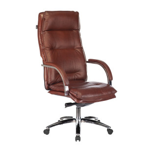 Кресло руководителя Бюрократ T-9927SL светло-коричневый Leather Eichel кожа крестов. металл хром