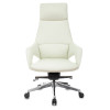 Кресло руководителя Бюрократ _DAO-2 белый кожа с подголов. крестов. алюминий