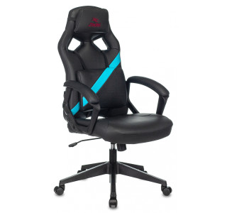 Кресло игровое Zombie DRIVER черный/голубой эко.кожа с подголов. крестов. пластик Кресло игровое Zombie DRIVER черный/голубой эко.кожа с подголов. крестов. пластик