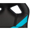 Кресло игровое Zombie DRIVER черный/голубой эко.кожа с подголов. крестов. пластик
