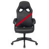 Кресло игровое Zombie DRIVER черный/красный эко.кожа с подголов. крестов. пластик