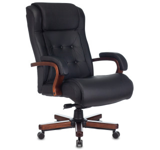 Кресло руководителя Бюрократ T-9926WALNUT черный кожа крестов. металл/дерево Кресло руководителя Бюрократ T-9926WALNUT черный кожа крестов. металл/дерево