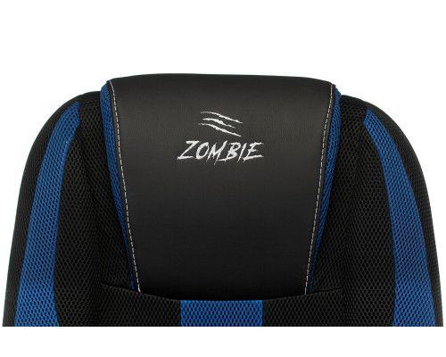 Кресло игровое Zombie 9 черный/синий текстиль/эко.кожа крестов. пластик Кресло игровое Zombie 9 черный/синий текстиль/эко.кожа крестов. пластик