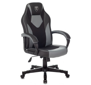 Кресло игровое Zombie GAME 17 черный/серый текстиль/эко.кожа крестов. пластик Кресло игровое Zombie GAME 17 черный/серый текстиль/эко.кожа крестов. пластик