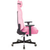 Кресло игровое Knight N1 Fabric розовый Velvet 36 с подголов. крестов. металл
