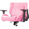 Кресло игровое Knight N1 Fabric розовый Velvet 36 с подголов. крестов. металл