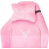 Кресло игровое Knight N1 Fabric розовый Velvet 36 с подголов. крестов. металл