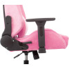 Кресло игровое Knight N1 Fabric розовый Velvet 36 с подголов. крестов. металл