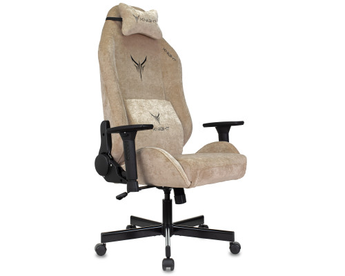 Кресло игровое Knight N1 Fabric бежевый Light-21 с подголов. крестов. металл Кресло игровое Knight N1 Fabric бежевый Light-21 с подголов. крестов. металл