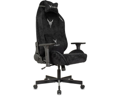 Кресло игровое Knight N1 Fabric черный Light-20 с подголов. крестов. металл Кресло игровое Knight N1 Fabric черный Light-20 с подголов. крестов. металл