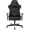 Кресло игровое Knight ARMOR черный ромбик эко.кожа с подголов. крестов. металл