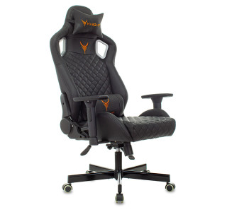 Кресло игровое Knight Outrider черный ромбик эко.кожа с подголов. крестов. металл