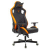 Кресло игровое Knight Outrider черный/оранжевый ромбик эко.кожа с подголов. крестов. металл