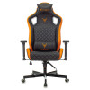Кресло игровое Knight Outrider черный/оранжевый ромбик эко.кожа с подголов. крестов. металл