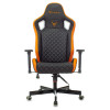 Кресло игровое Knight Outrider черный/оранжевый ромбик эко.кожа с подголов. крестов. металл