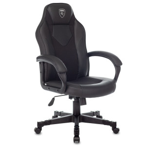 Кресло игровое Zombie Game 17 черный текстиль/эко.кожа крестов. пластик