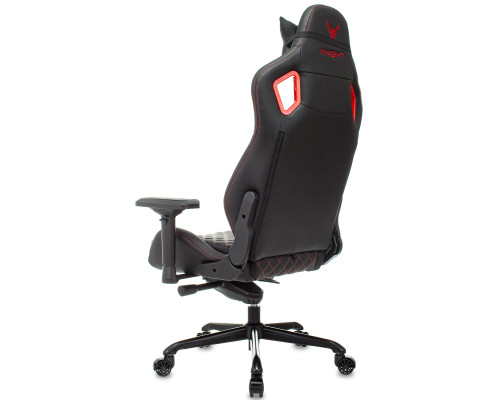 Кресло игровое Knight Titan черный/красный ромбик эко.кожа с подголов. крестов. металл
