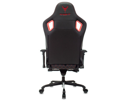 Кресло игровое Knight Titan черный/красный ромбик эко.кожа с подголов. крестов. металл