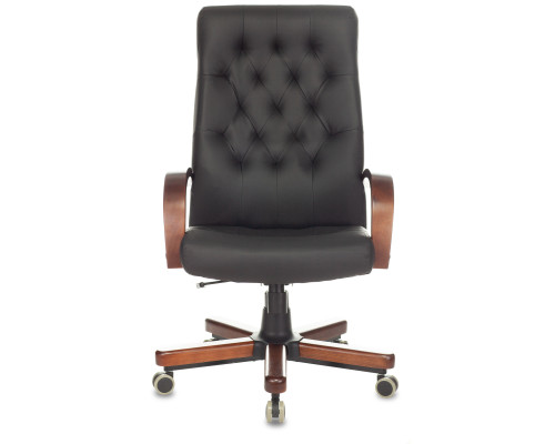 Кресло руководителя Бюрократ T-9928WALNUT/ECO черный эко.кожа крестов. металл/дерево Кресло руководителя Бюрократ T-9928WALNUT/ECO черный эко.кожа крестов. металл/дерево