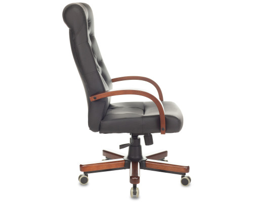 Кресло руководителя Бюрократ T-9928WALNUT/ECO черный эко.кожа крестов. металл/дерево Кресло руководителя Бюрократ T-9928WALNUT/ECO черный эко.кожа крестов. металл/дерево