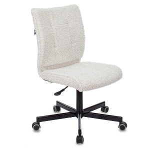 Кресло Бюрократ СН-330М молочный экомех крестов. металл черный