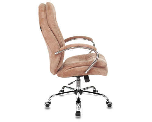 Кресло руководителя Бюрократ T-9950SL Fabric светло-коричневый Velvet 90 крестов. металл хром Кресло руководителя Бюрократ T-9950SL Fabric светло-коричневый Velvet 90 крестов. металл хром