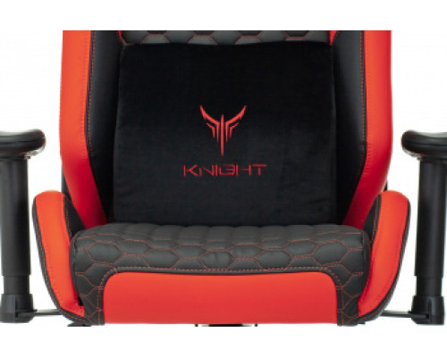 Кресло игровое Knight Neon черный/красный соты эко.кожа с подголов. крестов. металл