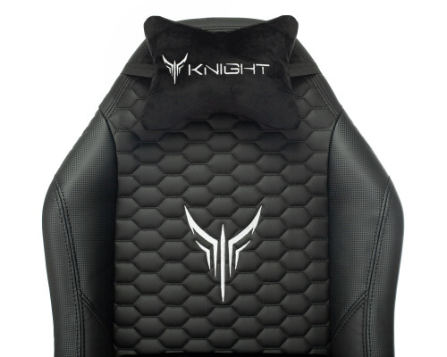 Кресло игровое Knight Neon черный соты эко.кожа с подголов. крестов. металл