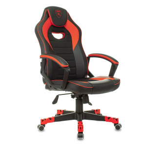 Кресло игровое Zombie GAME 16 черный/красный текстиль/эко.кожа крестов. пластик