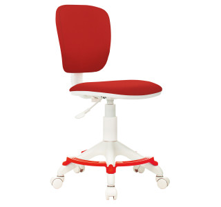 Кресло детское Бюрократ CH-W204/F красный 26-22 крестов. пластик подст.для ног пластик белый