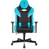Кресло игровое Knight Thunder 5X черный/голубой эко.кожа крестов. металл
