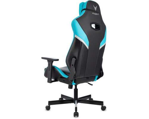 Кресло игровое Knight Thunder 5X черный/голубой эко.кожа крестов. металл Кресло игровое Knight Thunder 5X черный/голубой эко.кожа крестов. металл