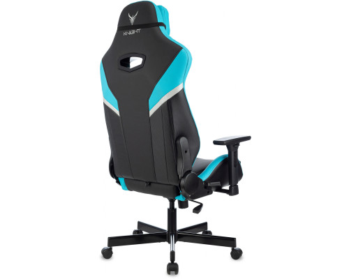 Кресло игровое Knight Thunder 5X черный/голубой эко.кожа крестов. металл Кресло игровое Knight Thunder 5X черный/голубой эко.кожа крестов. металл