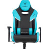 Кресло игровое Knight Thunder 5X черный/голубой эко.кожа крестов. металл