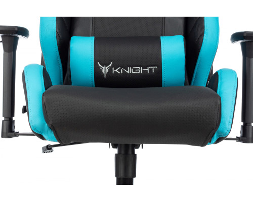 Кресло игровое Knight Thunder 5X черный/голубой эко.кожа крестов. металл Кресло игровое Knight Thunder 5X черный/голубой эко.кожа крестов. металл