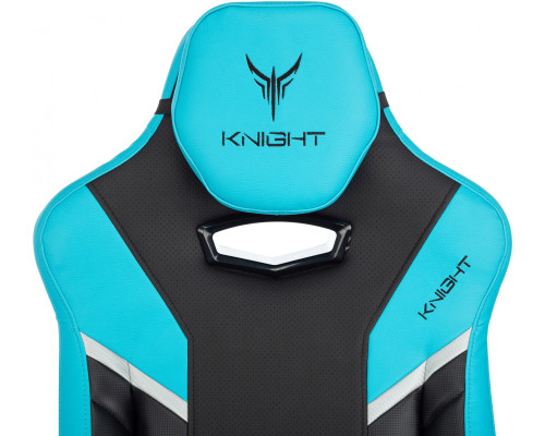 Кресло игровое Knight Thunder 5X черный/голубой эко.кожа крестов. металл Кресло игровое Knight Thunder 5X черный/голубой эко.кожа крестов. металл