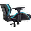 Кресло игровое Knight Thunder 5X черный/голубой эко.кожа крестов. металл