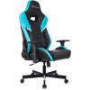 Кресло игровое Knight Thunder 5X черный/голубой эко.кожа крестов. металл