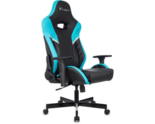 Кресло игровое Knight Thunder 5X черный/голубой эко.кожа крестов. металл Кресло игровое Knight Thunder 5X черный/голубой эко.кожа крестов. металл