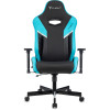 Кресло игровое Knight Thunder 5X черный/голубой эко.кожа крестов. металл