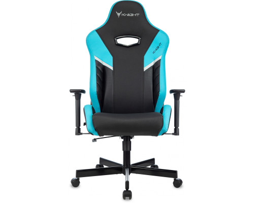 Кресло игровое Knight Thunder 5X черный/голубой эко.кожа крестов. металл Кресло игровое Knight Thunder 5X черный/голубой эко.кожа крестов. металл