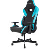 Кресло игровое Knight Thunder 5X черный/голубой эко.кожа крестов. металл